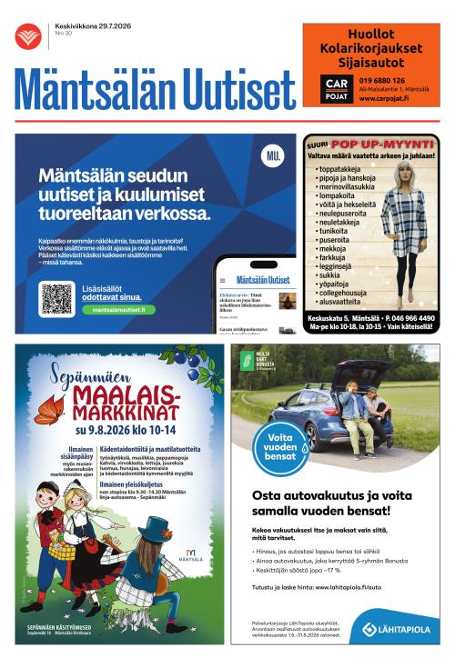 Mäntsälän Uutiset 29.7.2026