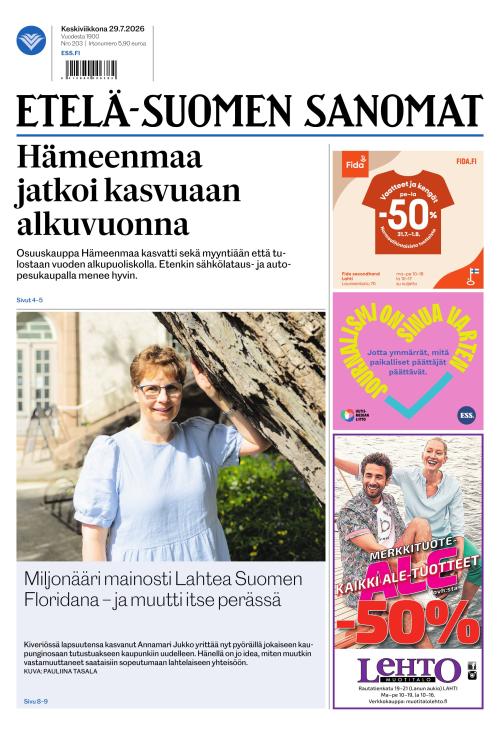 Etelä-Suomen Sanomat 29.7.2026