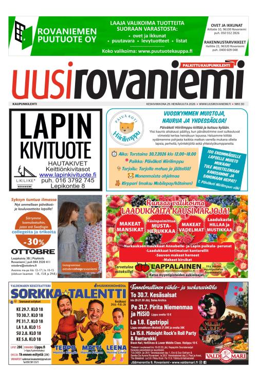 Uusi Rovaniemi 29.7.2026