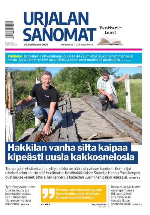 Urjalan Sanomat 30.7.2026
