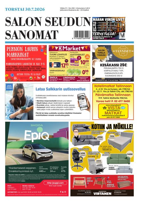 Salon Seudun Sanomat 30.7.2026