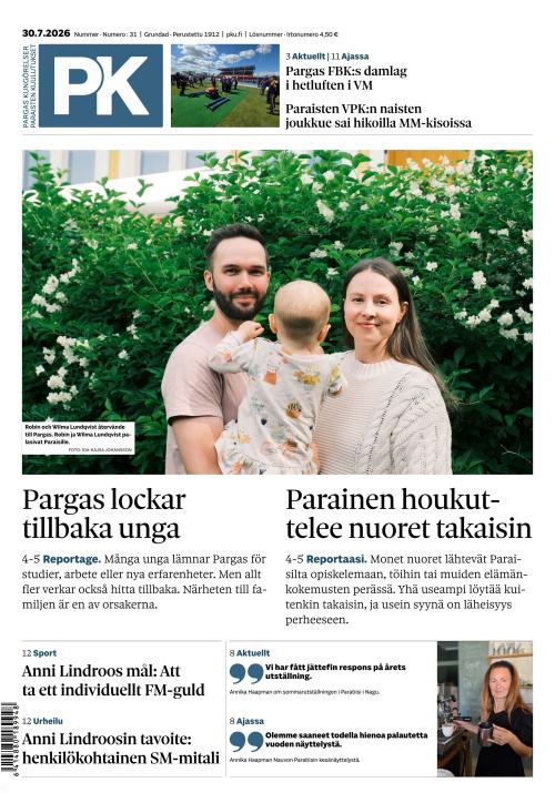 Paraisten kuulutukset 30.7.2026