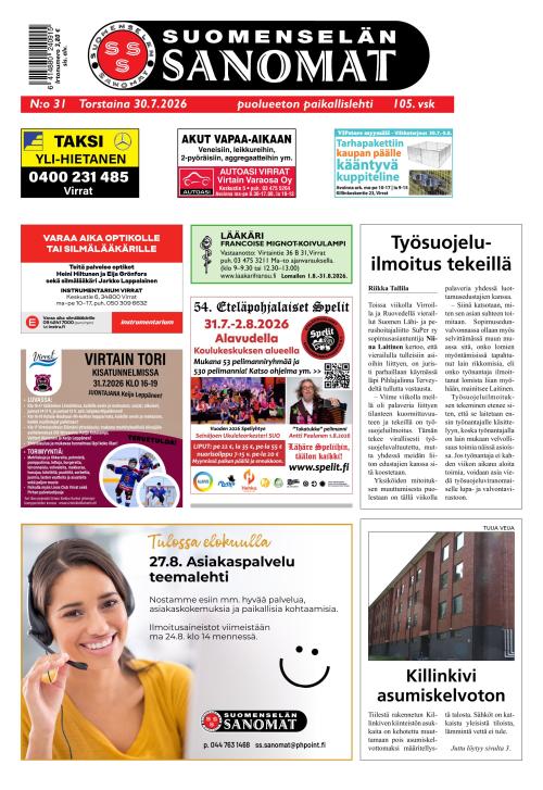 Suomenselän Sanomat 30.7.2026