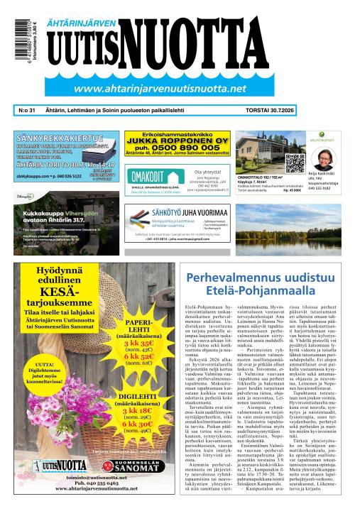 Ähtärinjärven Uutisnuotta 30.7.2026
