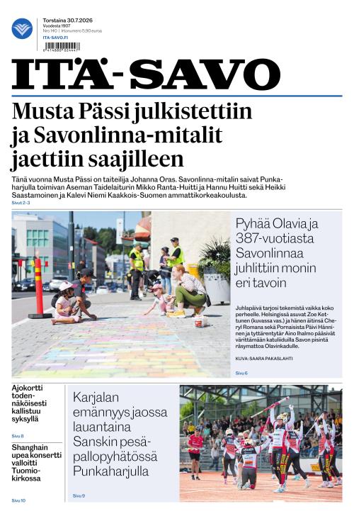 Itä-Savo 30.7.2026