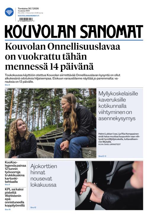 Kouvolan Sanomat 30.7.2026