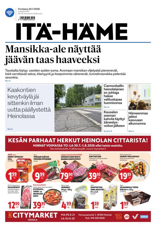 Itä-Häme 30.7.2026