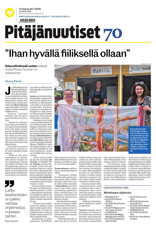 Pitäjänuutiset 30.7.2026