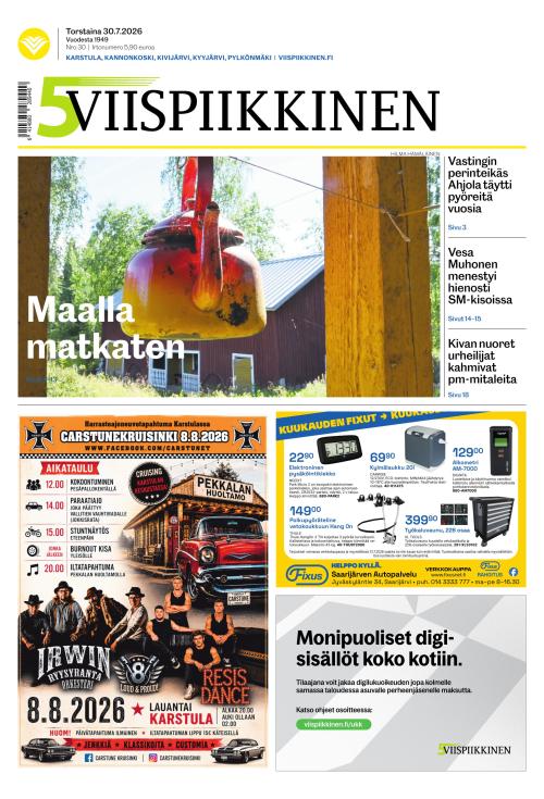 Viispiikkinen 30.7.2026