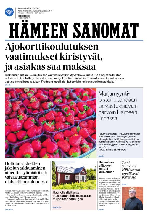 Hämeen Sanomat 30.7.2026
