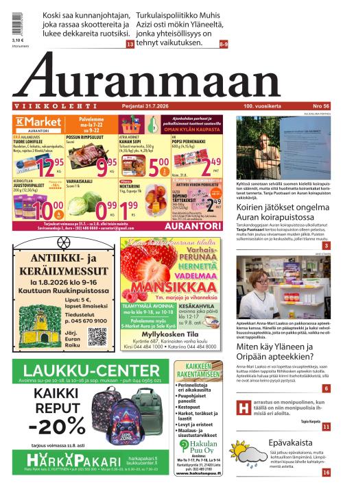 Auranmaan Viikkolehti 31.7.2026
