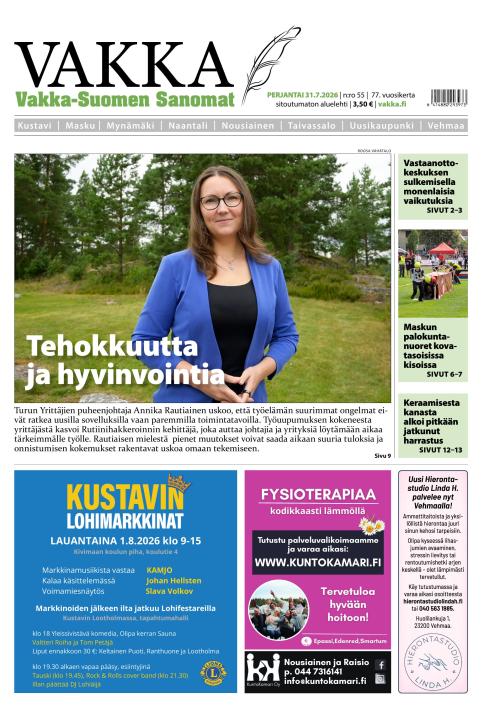 Vakka-Suomen Sanomat 31.7.2026
