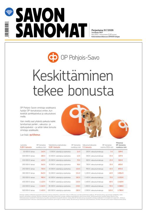 Savon Sanomat 31.7.2026