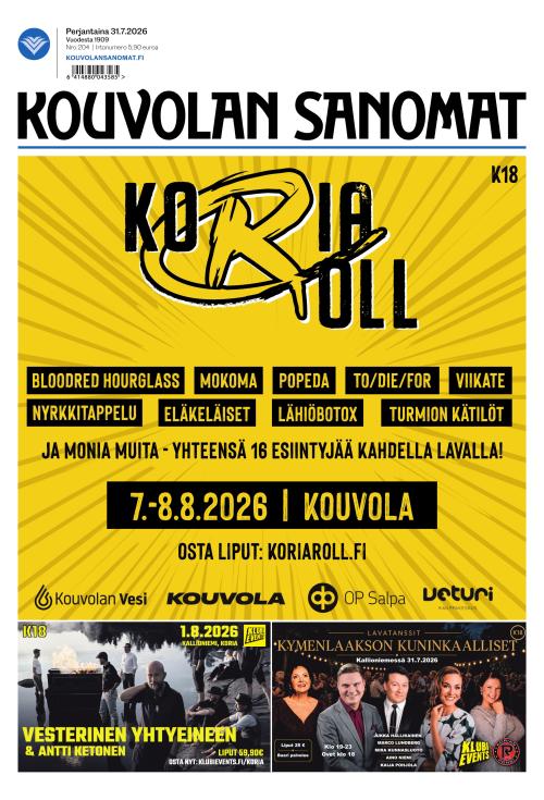 Kouvolan Sanomat 31.7.2026