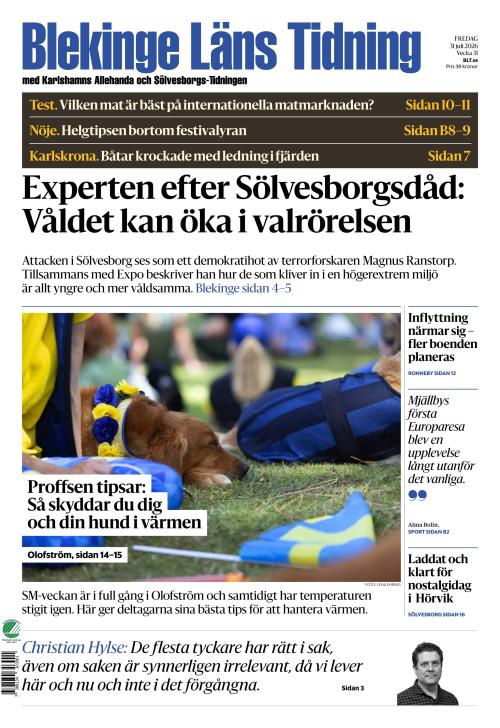 Blekinge Läns Tidning 31.7.2026