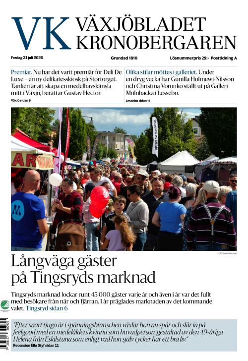 Växjöbladet Kronobergaren 31.7.2026
