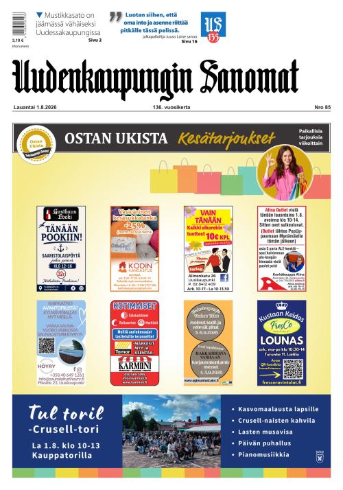 Uudenkaupungin Sanomat 1.8.2026