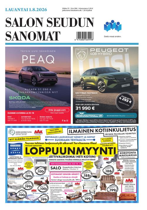 Salon Seudun Sanomat 1.8.2026