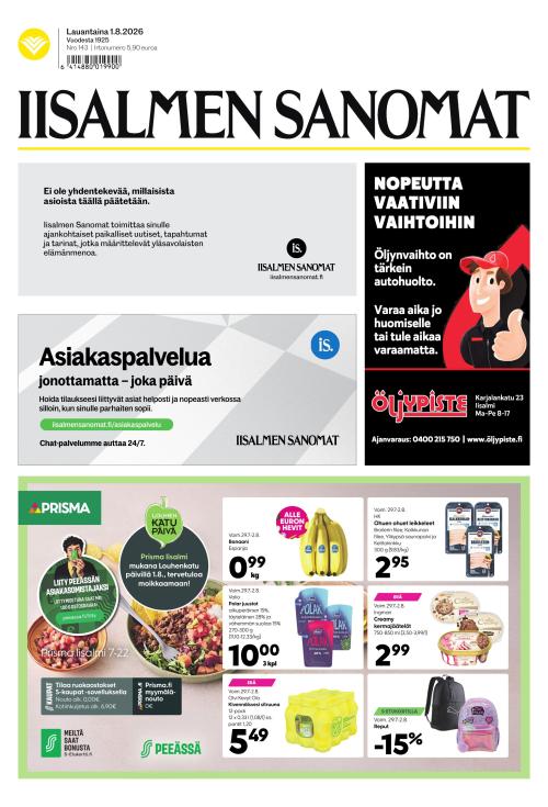Iisalmen Sanomat 1.8.2026