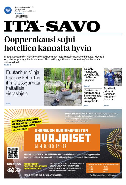 Itä-Savo 1.8.2026