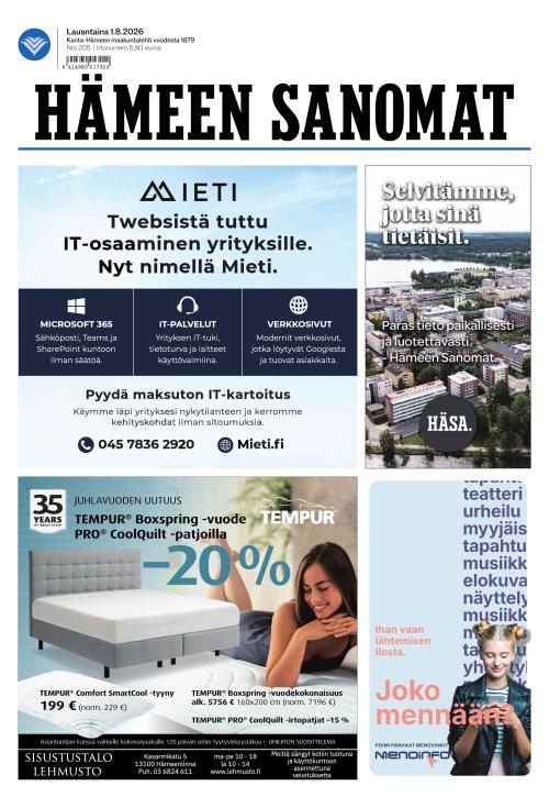 Hämeen Sanomat 1.8.2026