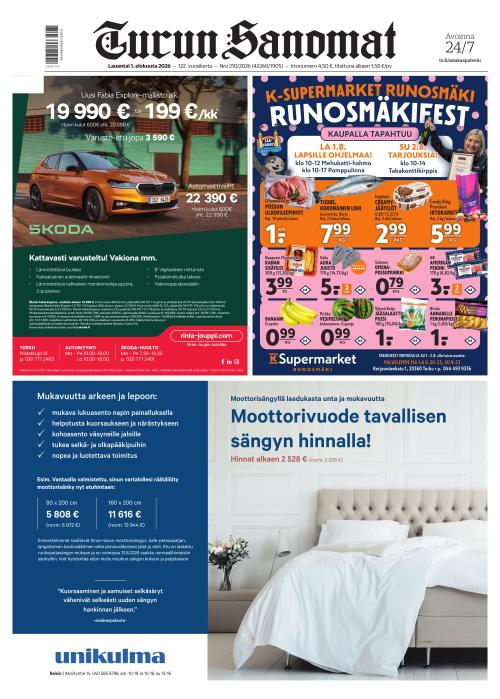 Turun Sanomat 1.8.2026