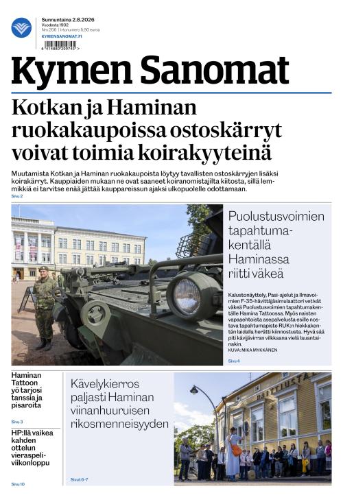 Kymen Sanomat 2.8.2026