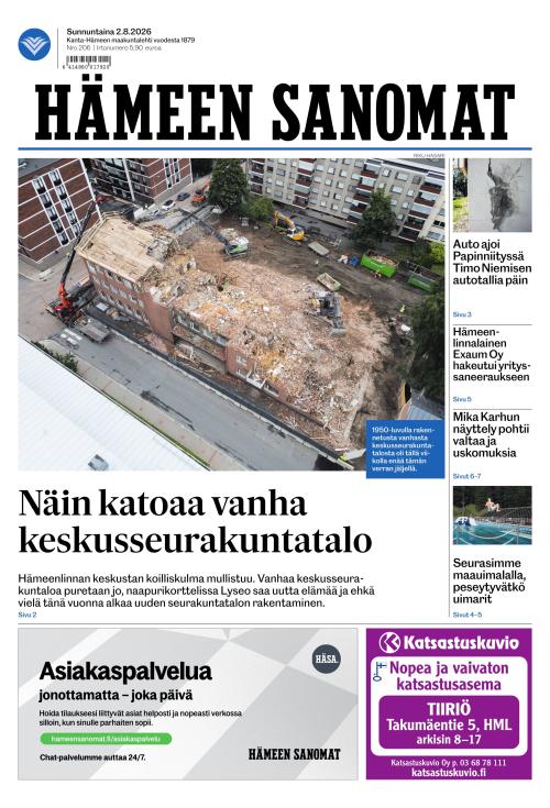 Hämeen Sanomat 2.8.2026
