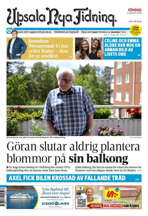 Upsala Nya Tidning 2.8.2026
