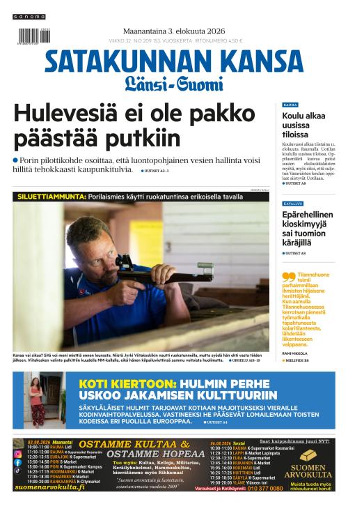 Satakunnan Kansa Länsi-Suomi 3.8.2026