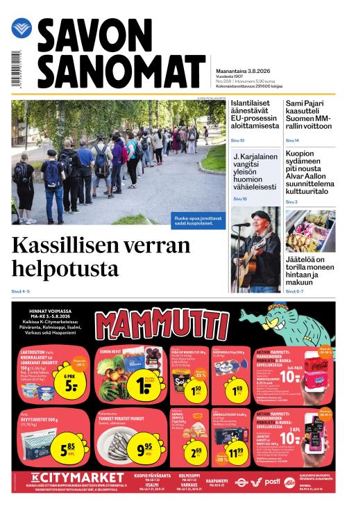 Savon Sanomat 3.8.2026