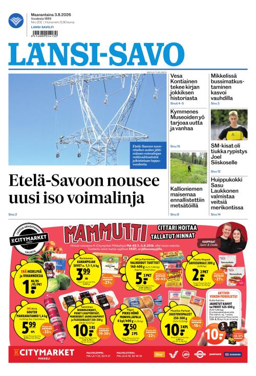 Länsi-Savo 3.8.2026