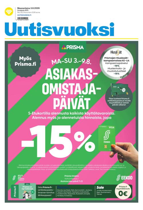 Uutisvuoksi 3.8.2026