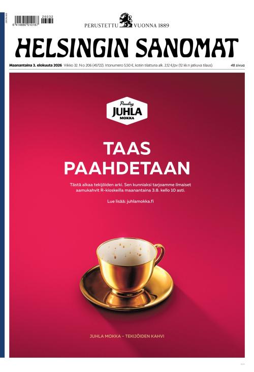 Helsingin Sanomat 3.8.2026