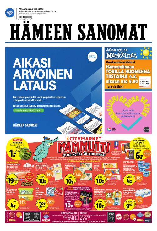 Hämeen Sanomat 3.8.2026