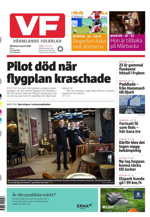Värmlands Folkblad 3.8.2026