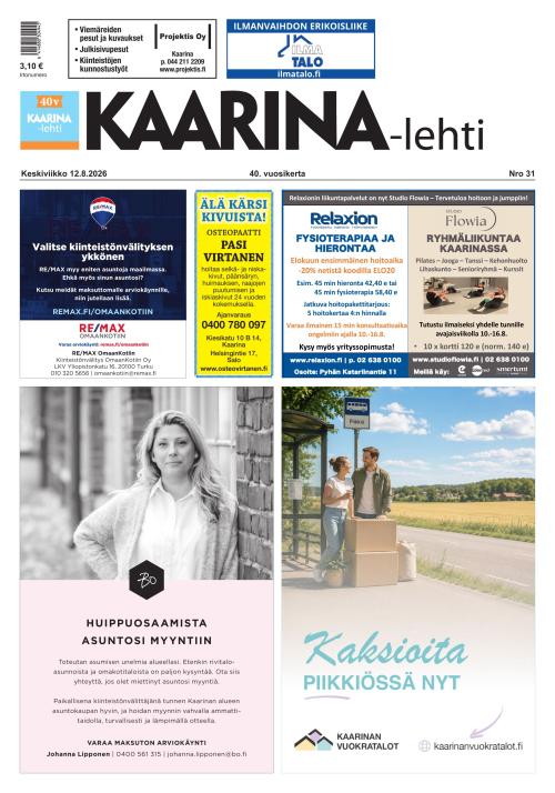 Kaarina-lehti 12.8.2026