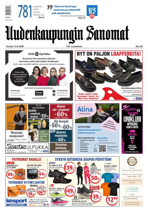 Uudenkaupungin Sanomat 13.8.2026
