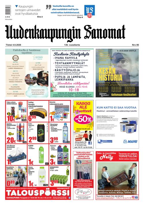 Uudenkaupungin Sanomat 4.8.2026