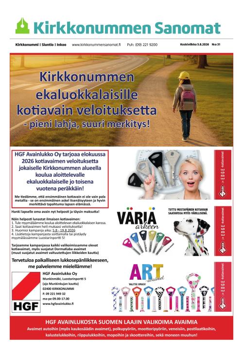 Kirkkonummen Sanomat 5.8.2026