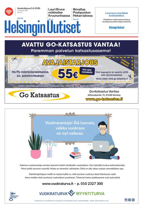 Helsingin Uutiset (Itä) 5.8.2026
