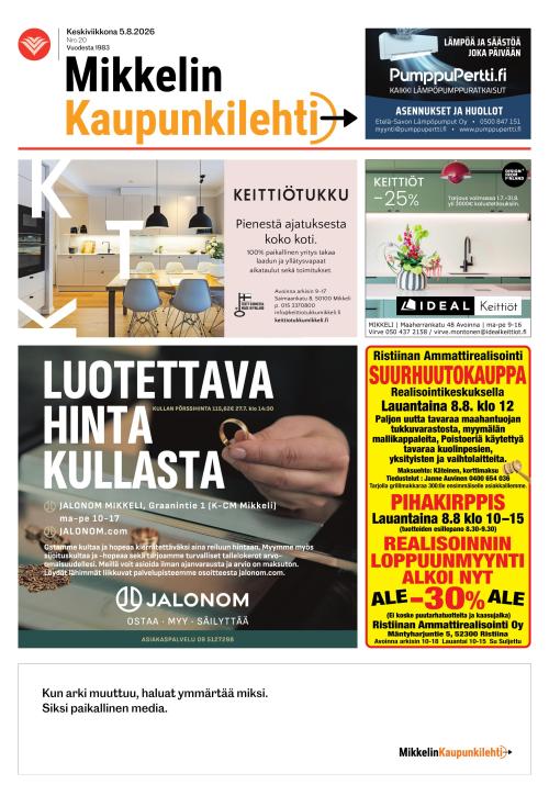Mikkelin kaupunkilehti 5.8.2026