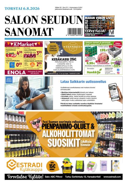 Salon Seudun Sanomat 6.8.2026