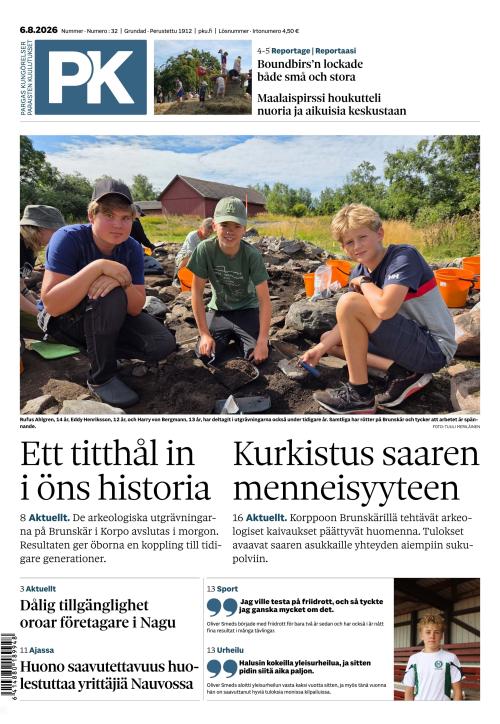 Paraisten kuulutukset 6.8.2026