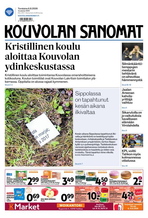 Kouvolan Sanomat 6.8.2026