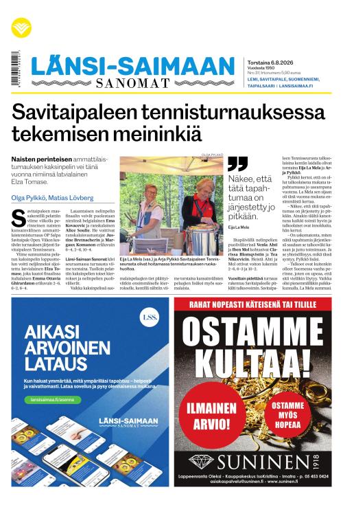 Länsi-Saimaan Sanomat 6.8.2026