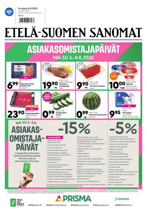 Etelä-Suomen Sanomat 6.8.2026
