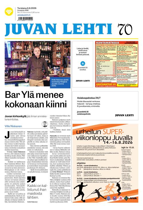 Juvan lehti 6.8.2026