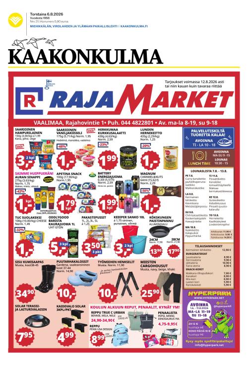 Kaakonkulma 6.8.2026
