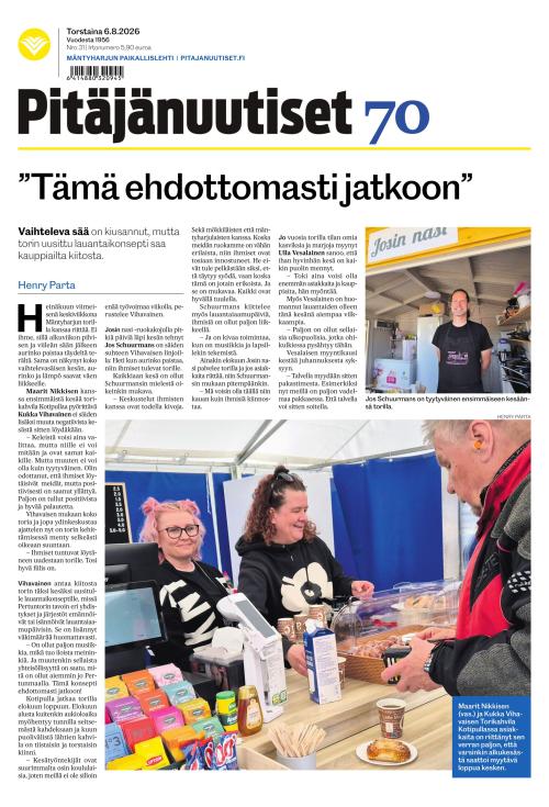 Pitäjänuutiset 6.8.2026